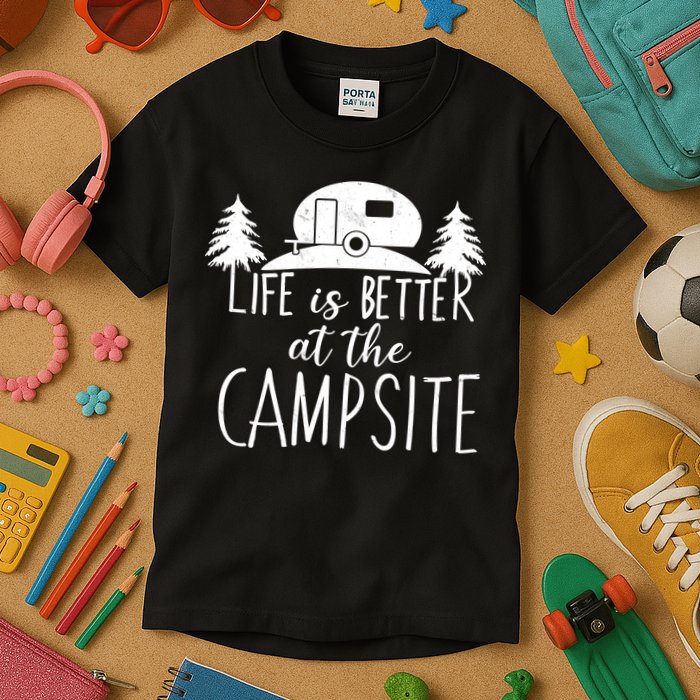 Retro Life is Better At The Campsite  Kids T-Shirt