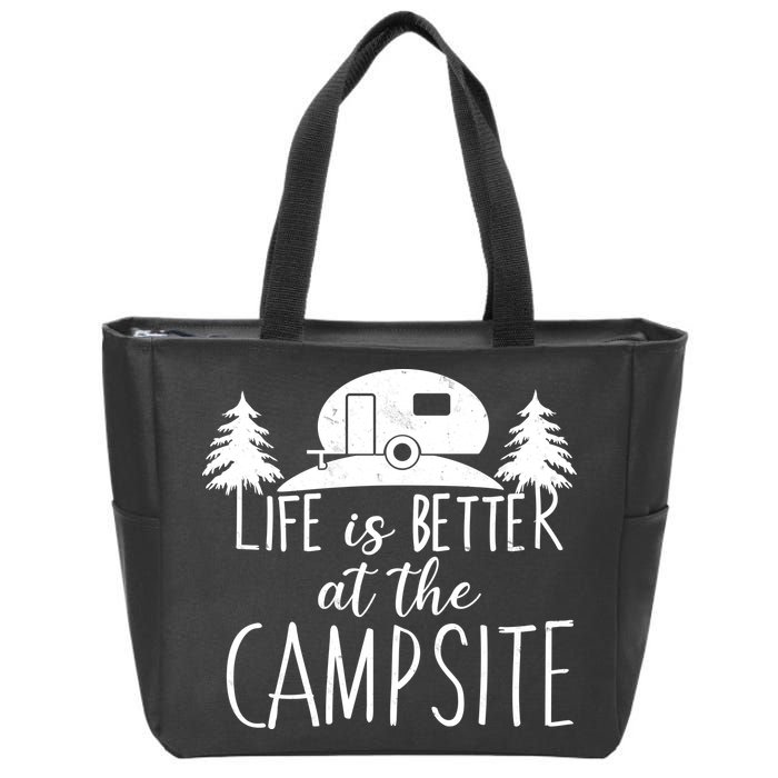 Retro Life is Better At The Campsite  Zip Tote Bag