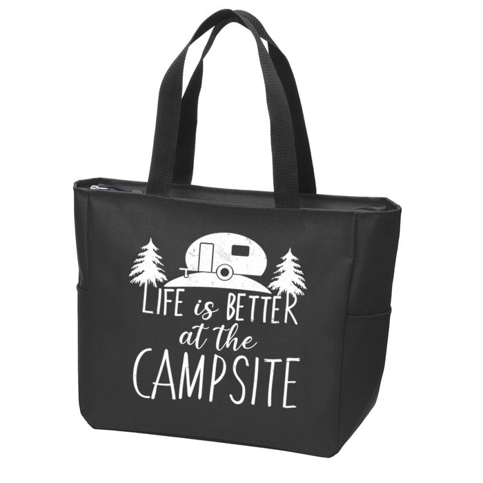 Retro Life is Better At The Campsite  Zip Tote Bag