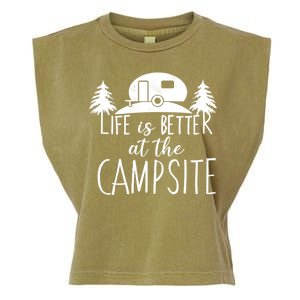 Retro Life is Better At The Campsite  Garment-Dyed Women's Muscle Tee