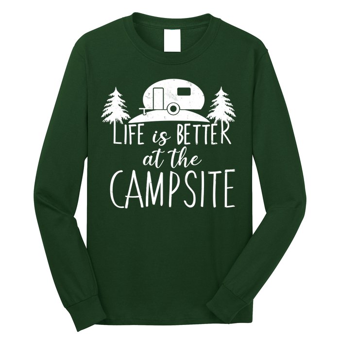 Retro Life is Better At The Campsite  Long Sleeve Shirt