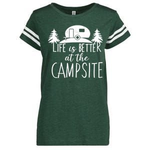 Retro Life is Better At The Campsite  Enza Ladies Jersey Football T-Shirt