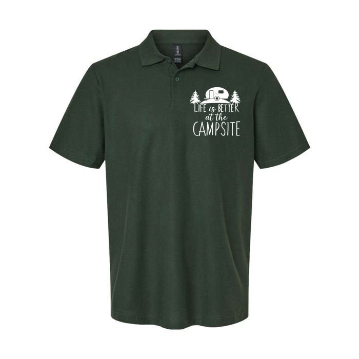 Retro Life is Better At The Campsite  Softstyle Adult Sport Polo