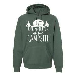 Retro Life is Better At The Campsite  Premium Hoodie