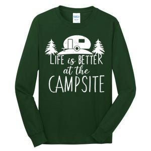 Retro Life is Better At The Campsite  Tall Long Sleeve T-Shirt