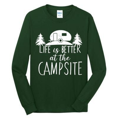 Retro Life is Better At The Campsite  Tall Long Sleeve T-Shirt