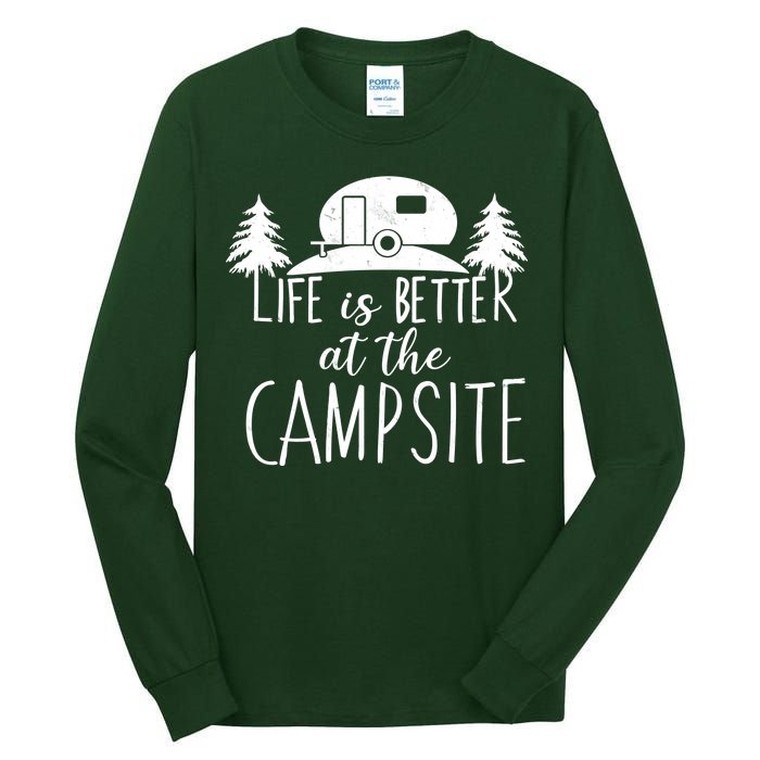 Retro Life is Better At The Campsite  Tall Long Sleeve T-Shirt