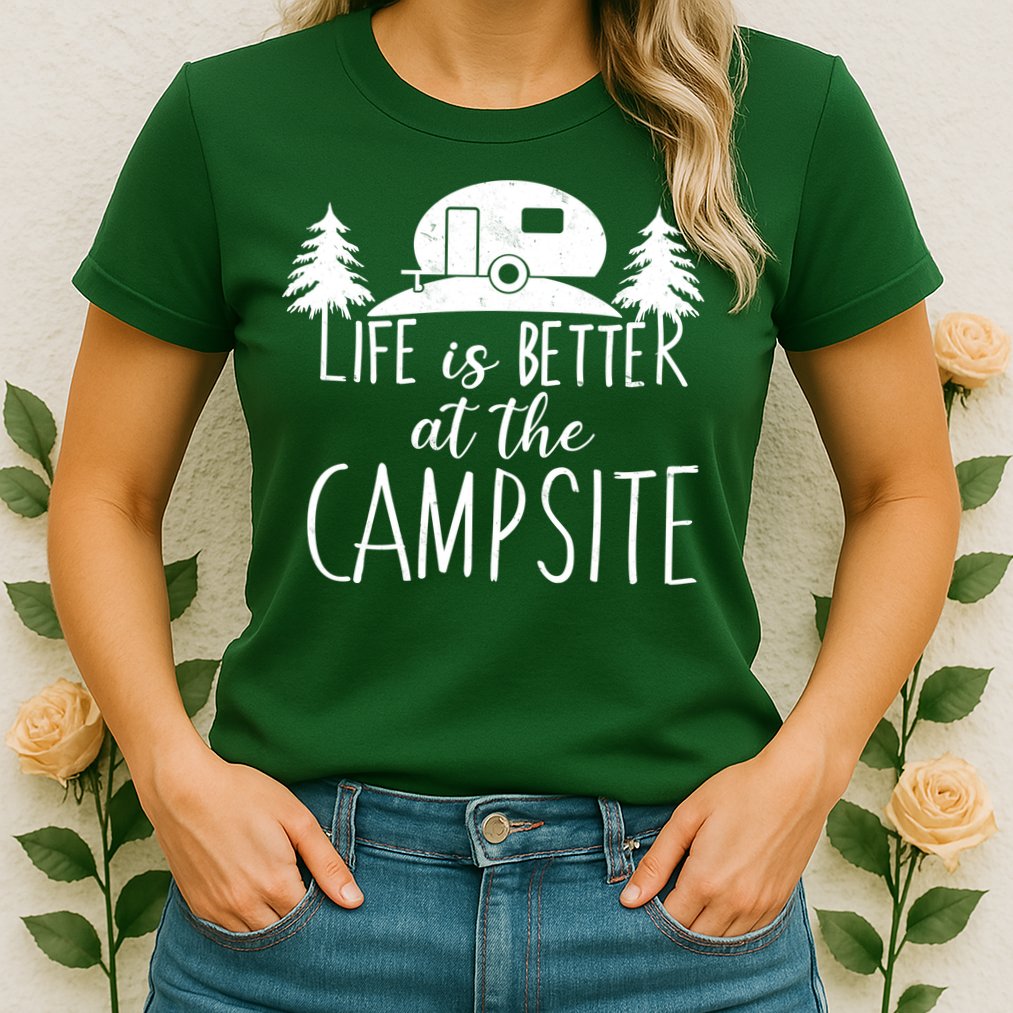Retro Life is Better At The Campsite  Womens T-Shirt