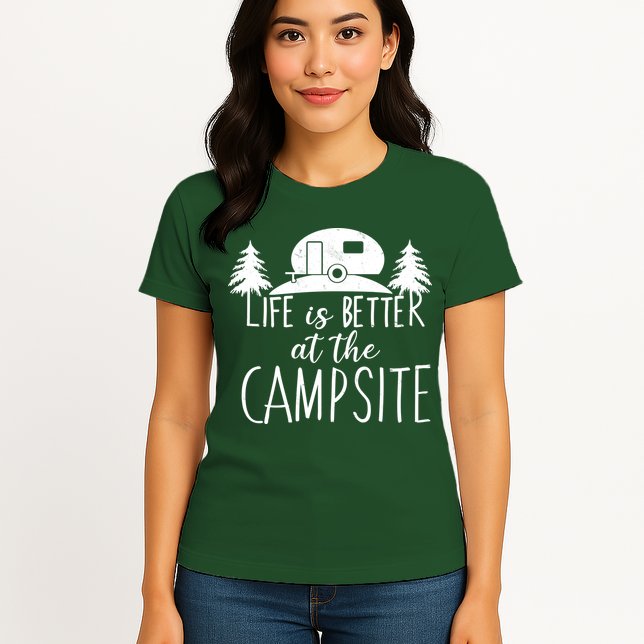 Retro Life is Better At The Campsite  Womens T-Shirt