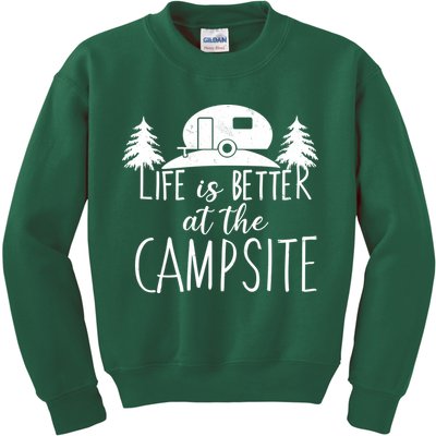 Retro Life is Better At The Campsite  Kids Sweatshirt