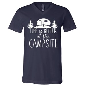 Retro Life is Better At The Campsite  V-Neck T-Shirt