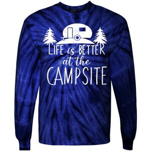 Retro Life is Better At The Campsite  Tie-Dye Long Sleeve Shirt