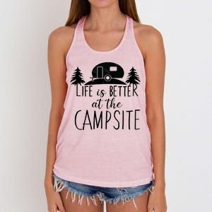 Retro Life is Better At The Campsite  Women's Knotted Racerback Tank