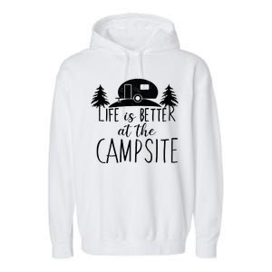 Retro Life is Better At The Campsite  Garment-Dyed Fleece Hoodie