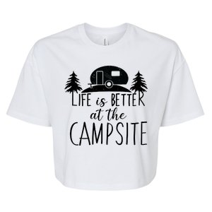 Retro Life is Better At The Campsite  Bella+Canvas Jersey Crop Tee