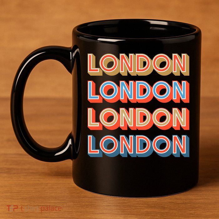 Retro London 11oz C Handle Ceramic Mug