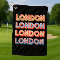 Retro London Golf Towel