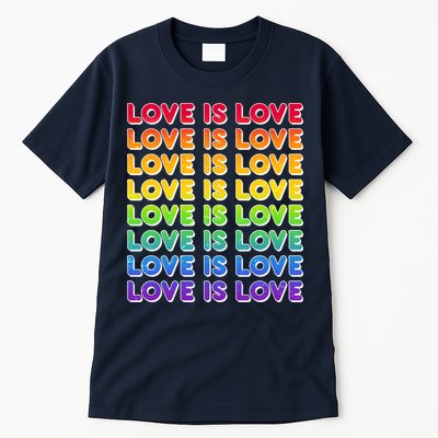 Retro Love is Love LGBT Rainbow Tall T-Shirt