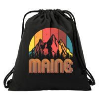 Retro Maine Drawstring Bag