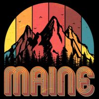 Retro Maine Drawstring Bag