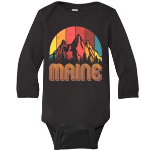 Retro Maine Baby Long Sleeve Bodysuit