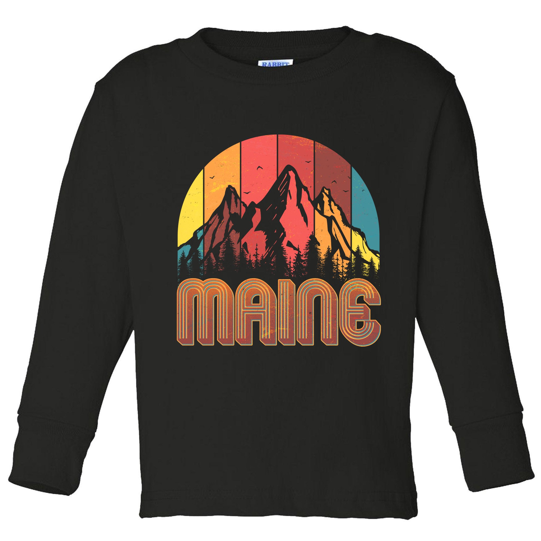 Retro Maine Toddler Long Sleeve Shirt