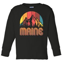 Retro Maine Toddler Long Sleeve Shirt