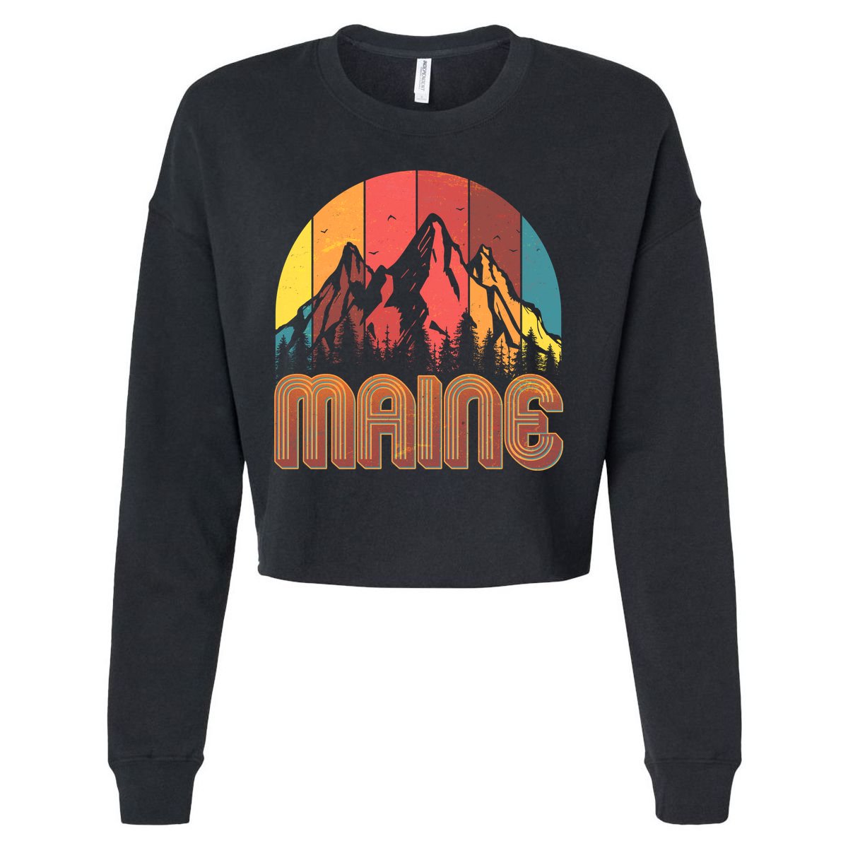 Retro Maine Cropped Pullover Crew