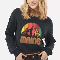 Retro Maine Cropped Pullover Crew