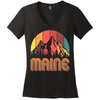 Retro Maine Women's V-Neck T-Shirt