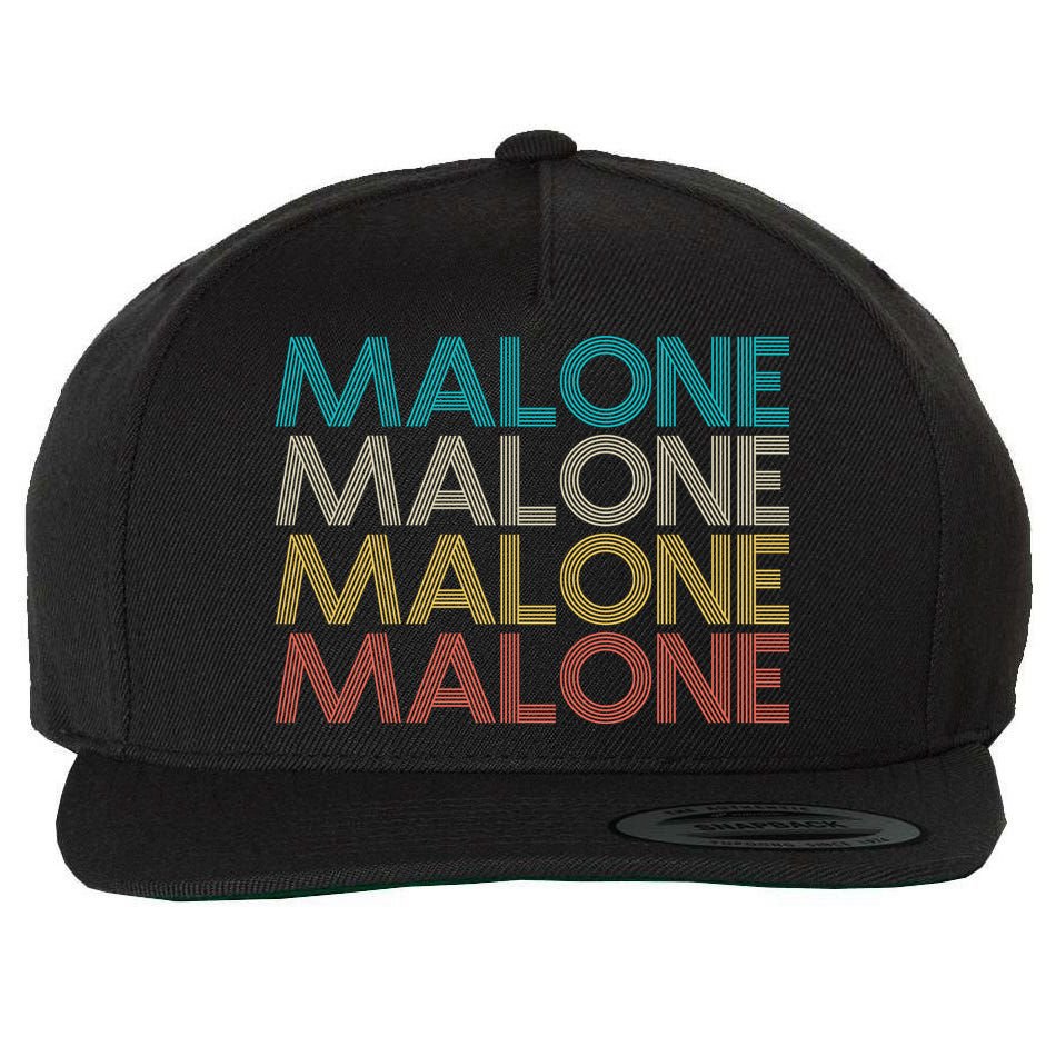 Retro Malone Wool Snapback Cap
