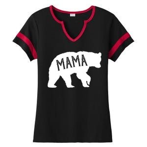 Retro Mama Bear Ladies Halftime Notch Neck Tee