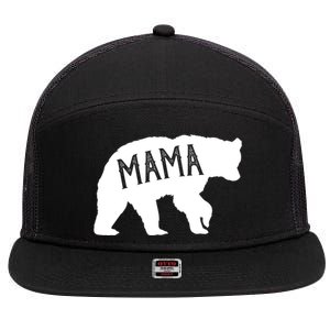 Retro Mama Bear 7 Panel Mesh Trucker Snapback Hat