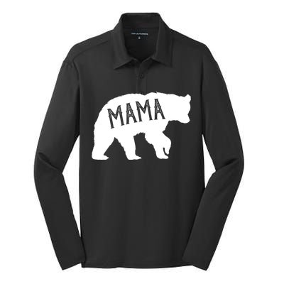 Retro Mama Bear Silk Touch Performance Long Sleeve Polo