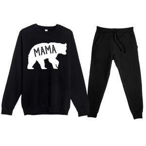 Retro Mama Bear Premium Crewneck Sweatsuit Set