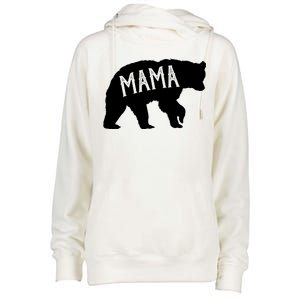 Retro Mama Bear Womens Funnel Neck Pullover Hood