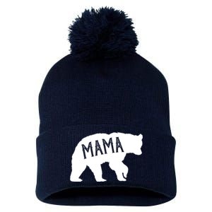 Retro Mama Bear Pom Pom 12in Knit Beanie