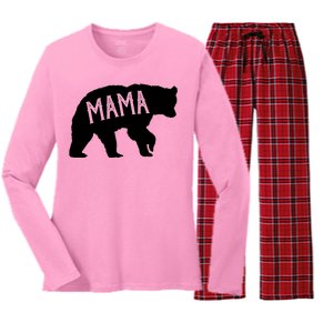 Retro Mama Bear Women's Long Sleeve Flannel Pajama Set 