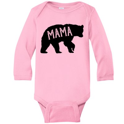 Retro Mama Bear Baby Long Sleeve Bodysuit