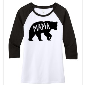 Retro Mama Bear Women's Tri-Blend 3/4-Sleeve Raglan Shirt