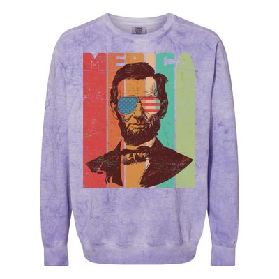 Retro Merica Lincoln Colorblast Crewneck Sweatshirt