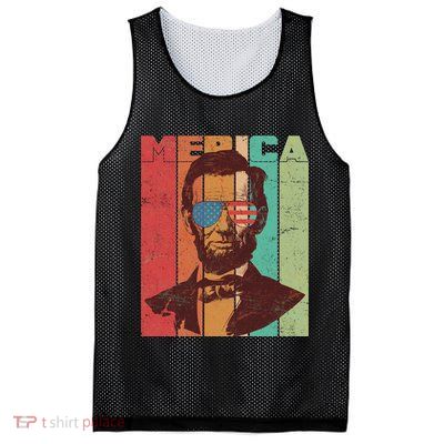 Retro Merica Lincoln Mesh Reversible Basketball Jersey Tank
