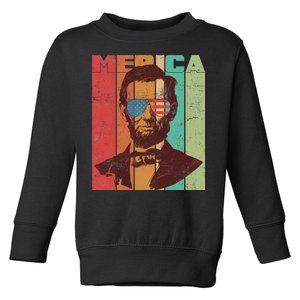 Retro Merica Lincoln Toddler Sweatshirt