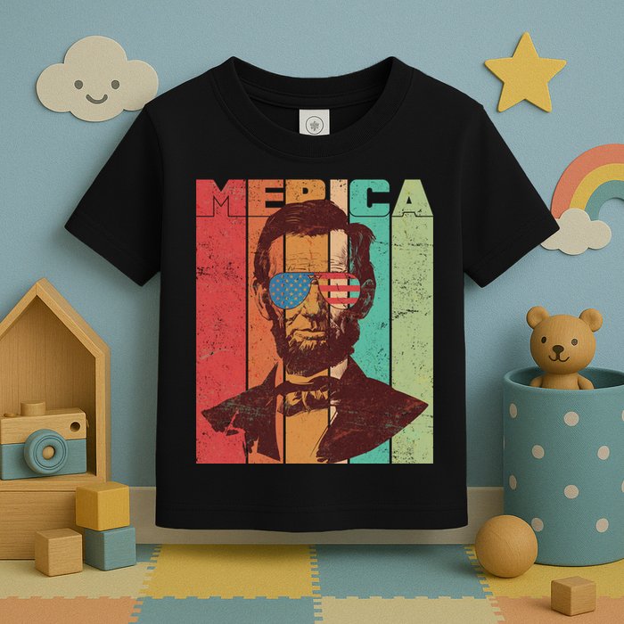 Retro Merica Lincoln Toddler T-Shirt