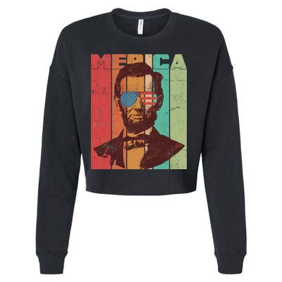 Retro Merica Lincoln Cropped Pullover Crew