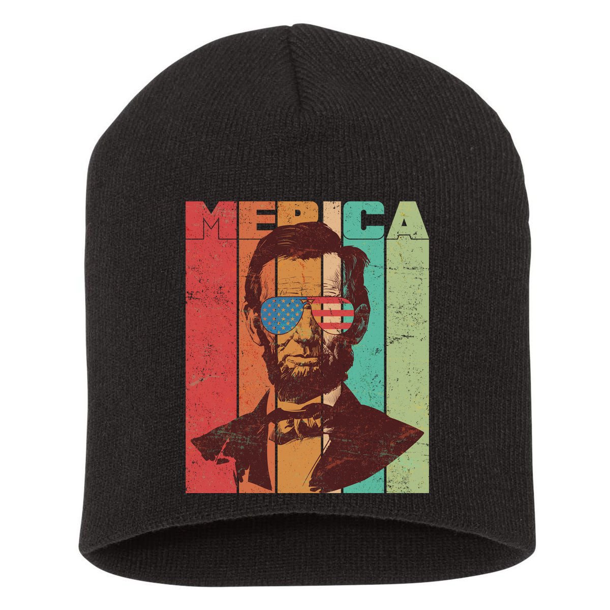 Retro Merica Lincoln Short Acrylic Beanie
