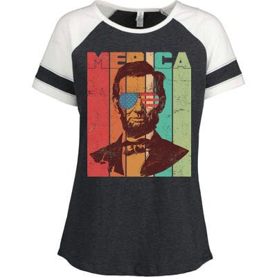 Retro Merica Lincoln Enza Ladies Jersey Colorblock Tee