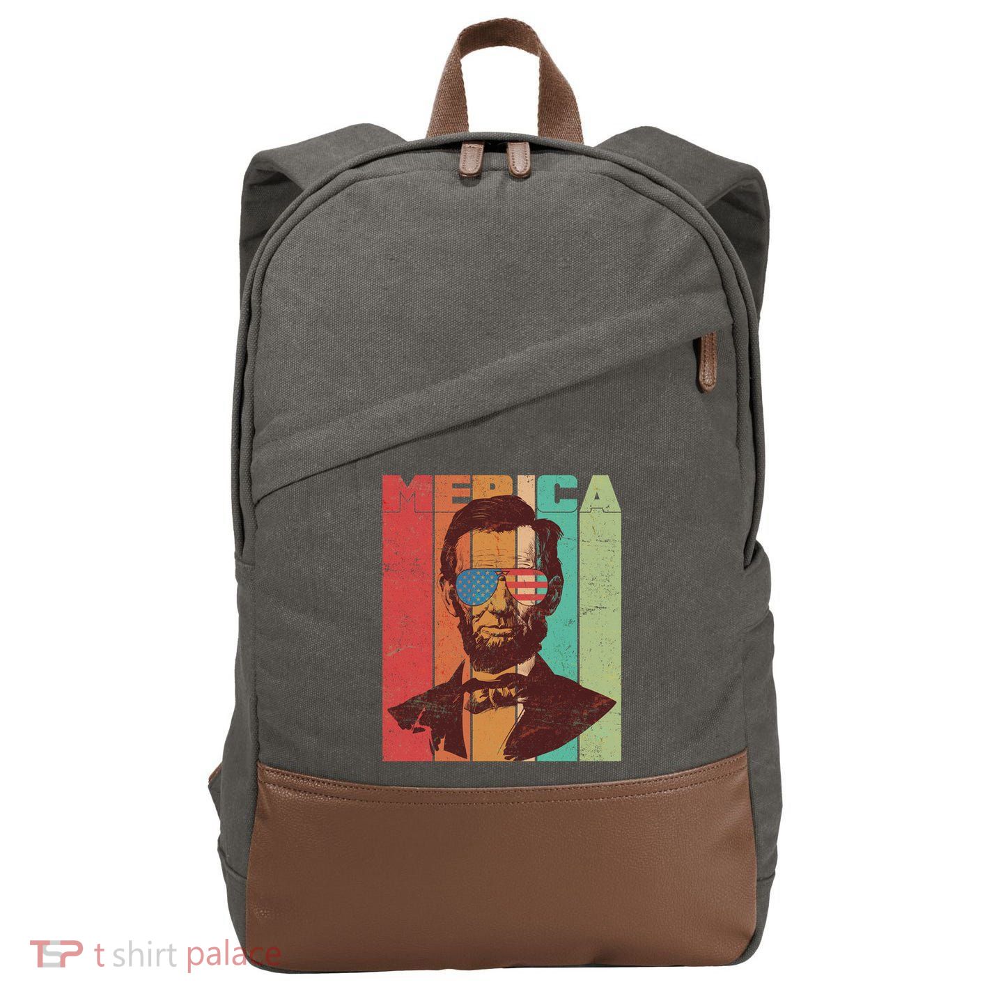 Retro Merica Lincoln Cotton Canvas Backpack