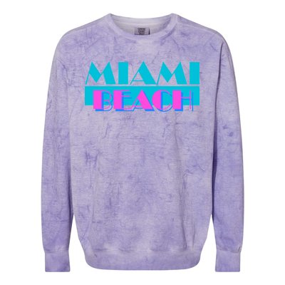 Retro Miami Beach Logo Colorblast Crewneck Sweatshirt