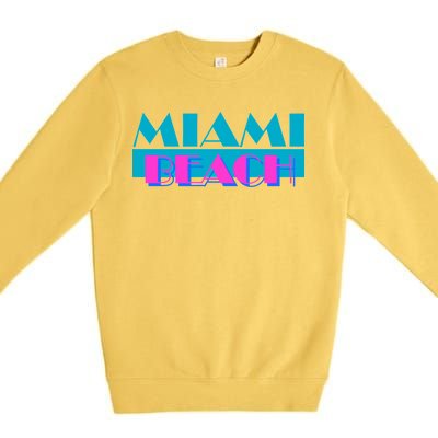 Retro Miami Beach Logo Premium Crewneck Sweatshirt